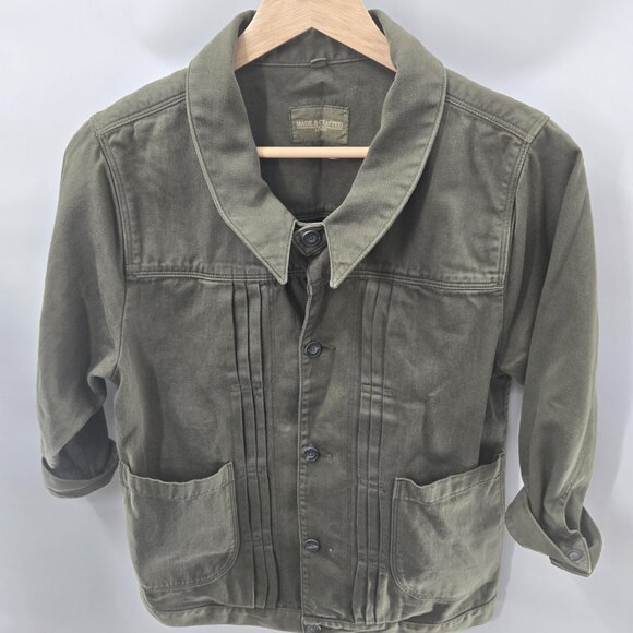 Levi's Made and Crafted Olive Green 100% Cotton Made in Turkey Utility Jacket 1 - Picture 6 of 14